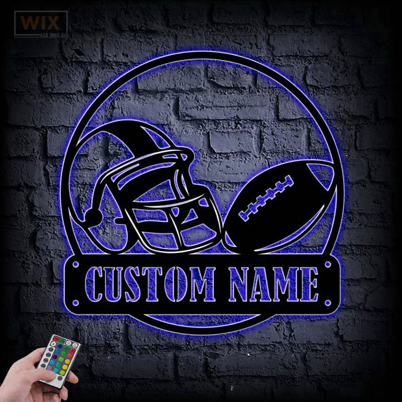 Football Led Metal Sign - Wix Decor