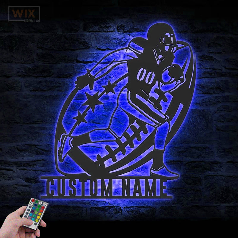 Football Led Metal Sign - Wix Decor