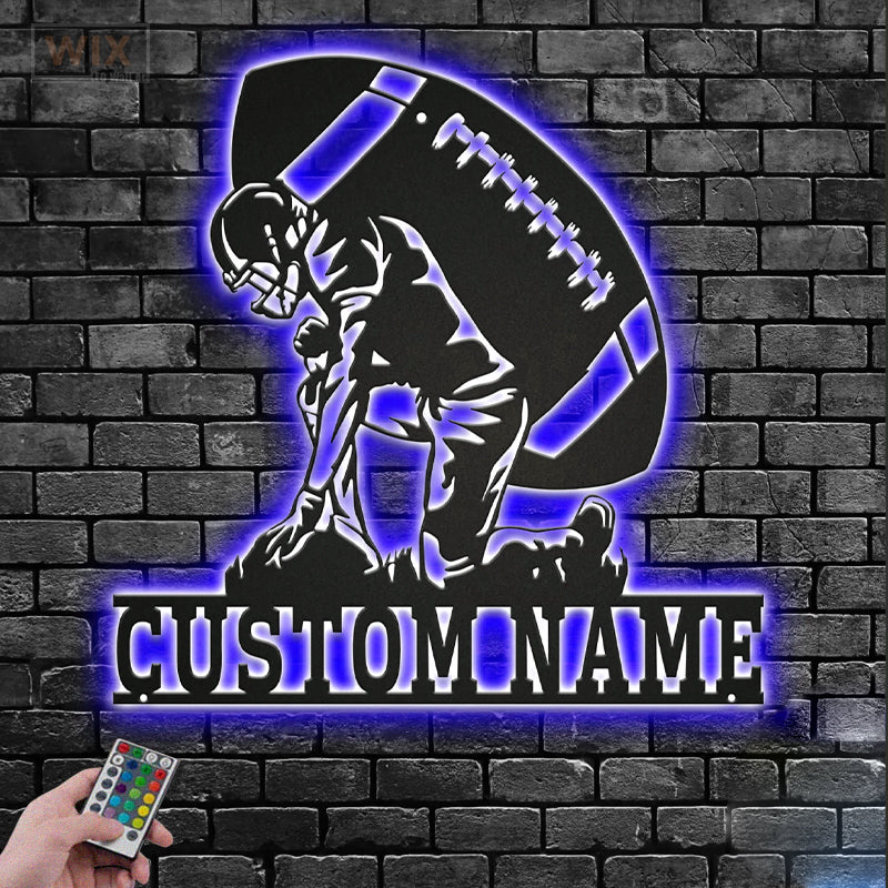 Football Led Metal Sign - Wix Decor