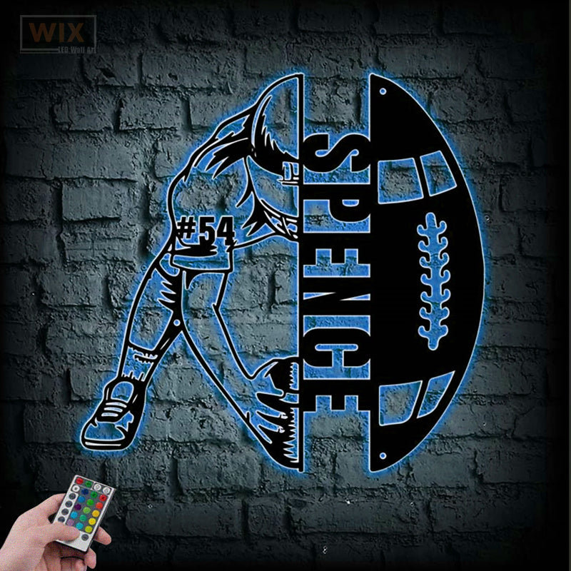 Football Led Metal Sign - Wix Decor