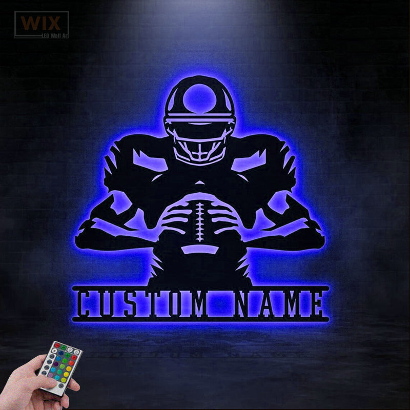 Football Led Metal Sign - Wix Decor