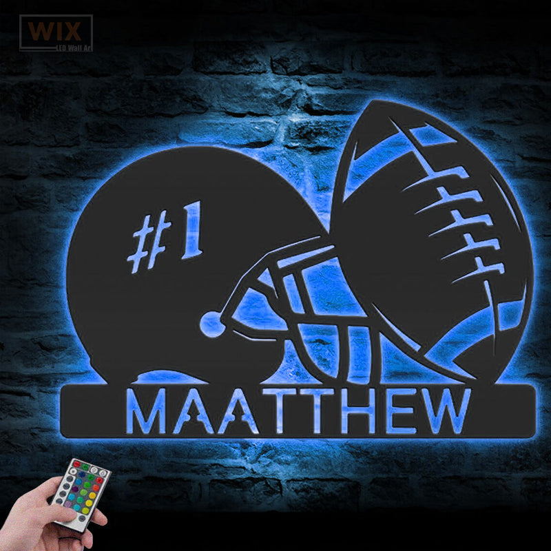 Football Led Metal Sign - Wix Decor