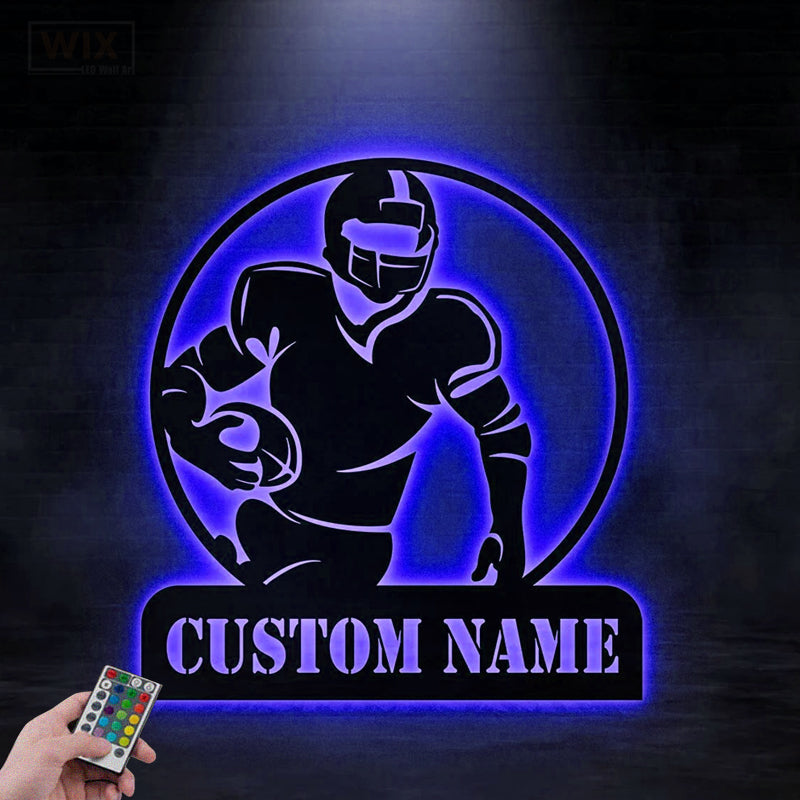 Football Led Metal Sign - Wix Decor