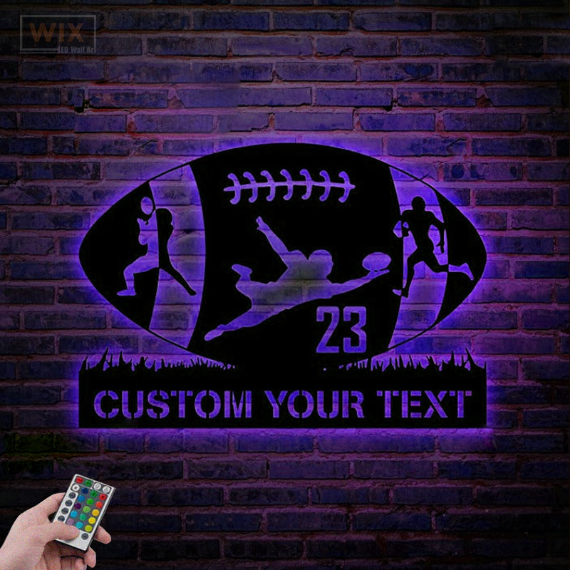 Football Led Metal Sign - Wix Decor