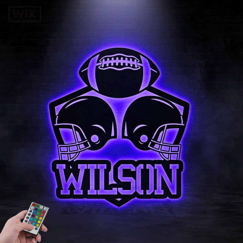 Football Led Metal Sign - Wix Decor
