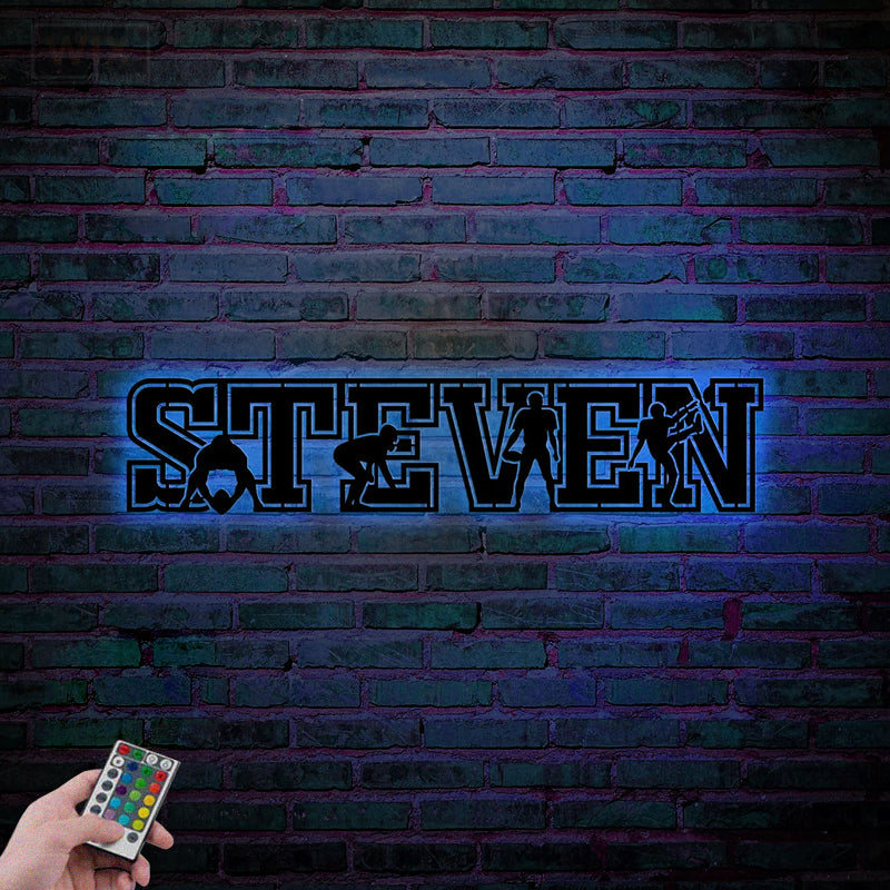 Football Led Metal Sign - Wix Decor