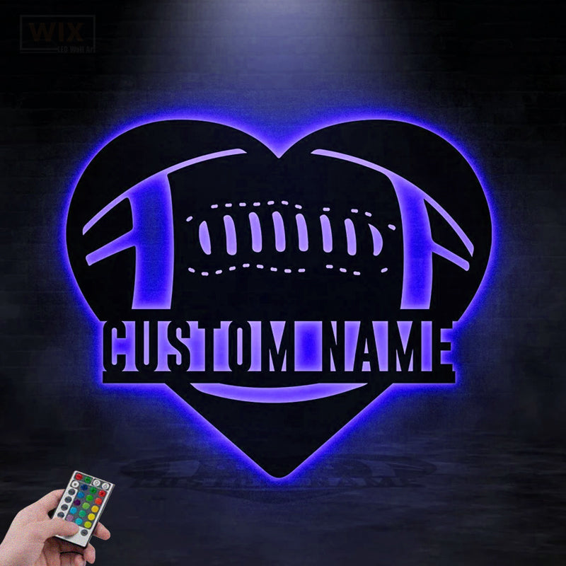 Football Led Metal Sign - Wix Decor