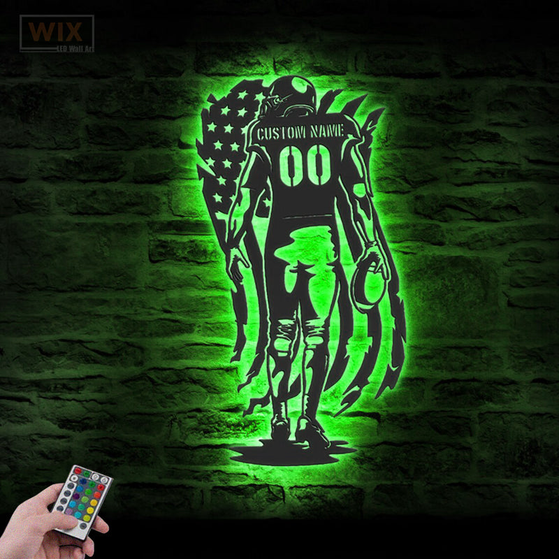Football Led Metal Sign - Wix Decor