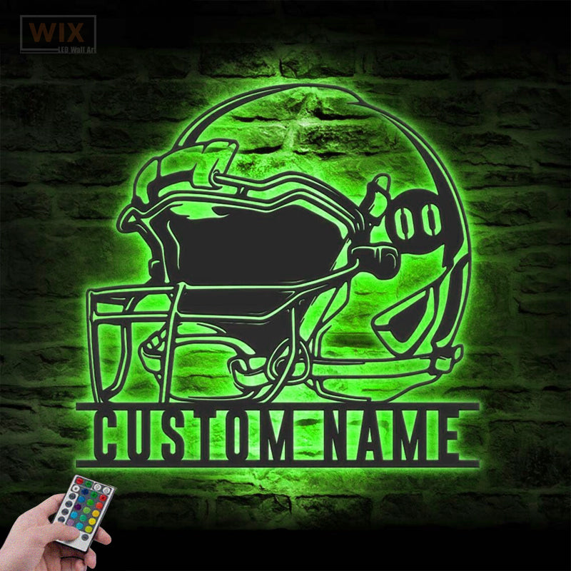 Football Led Metal Sign - Wix Decor