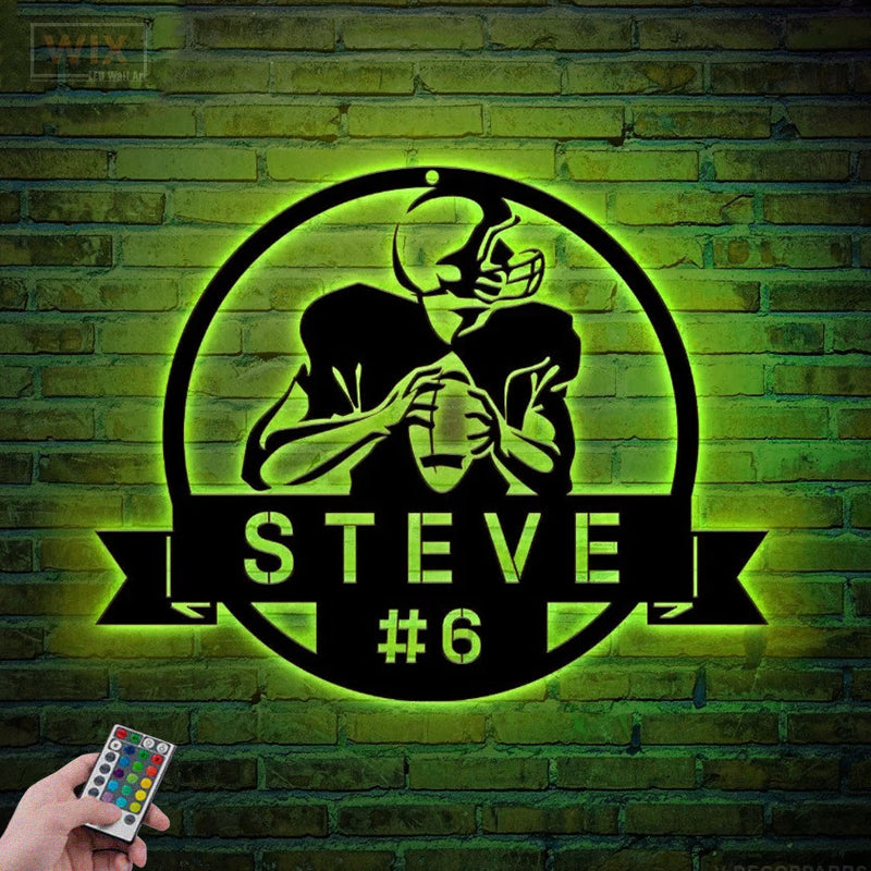 Football Led Metal Sign - Wix Decor
