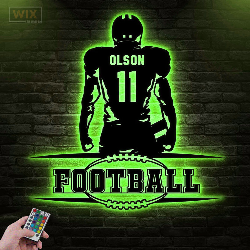 Football Led Metal Sign - Wix Decor