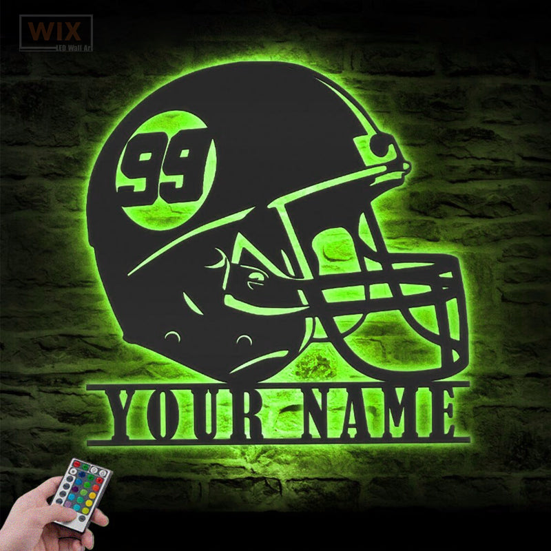 Football Led Metal Sign - Wix Decor