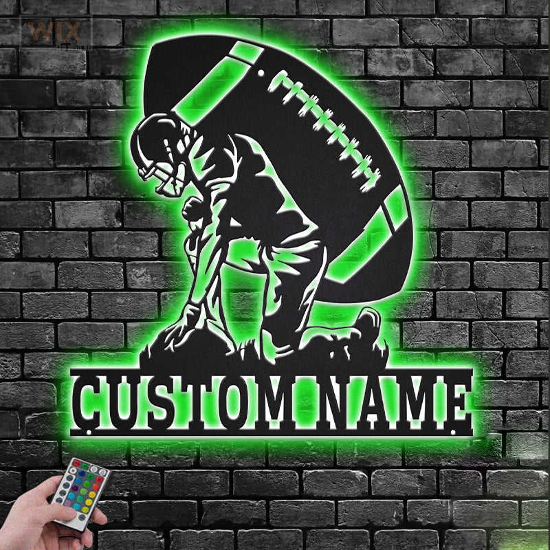 Football Led Metal Sign - Wix Decor
