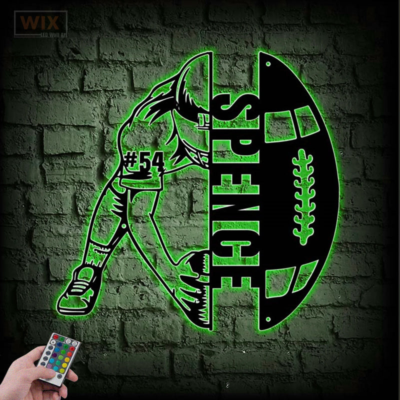 Football Led Metal Sign - Wix Decor