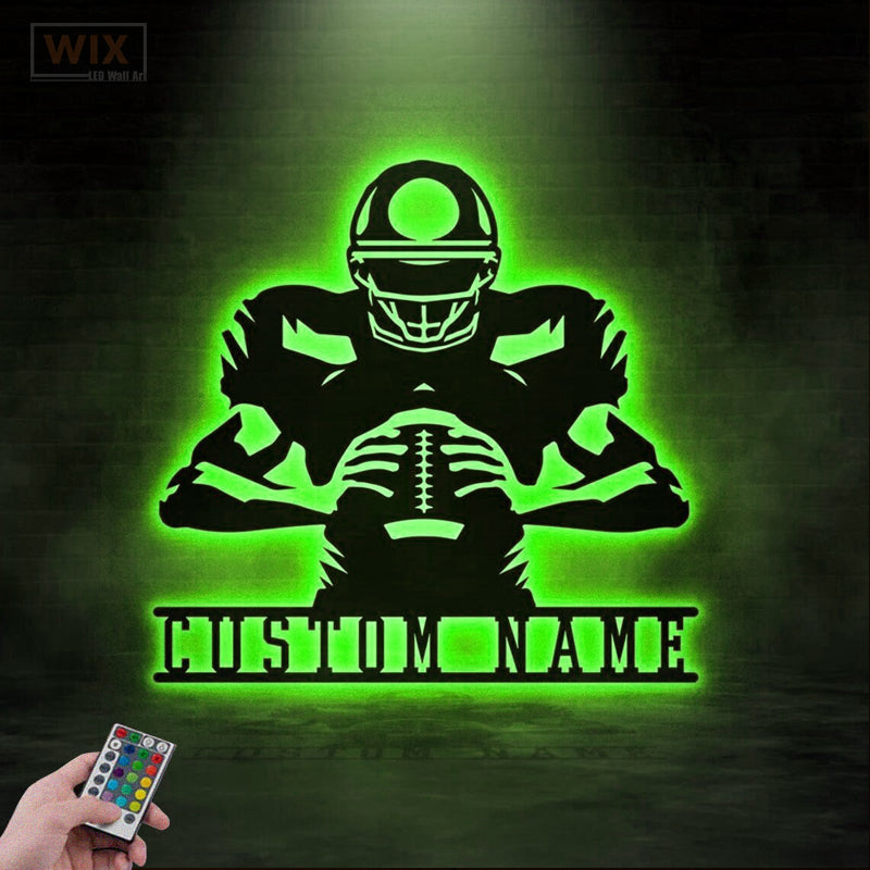 Football Led Metal Sign - Wix Decor