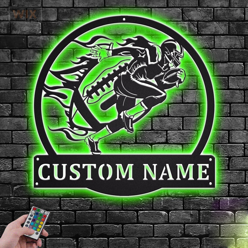 Football Led Metal Sign - Wix Decor