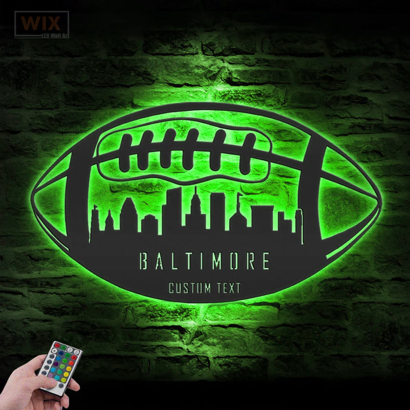 Football Led Metal Sign - Wix Decor