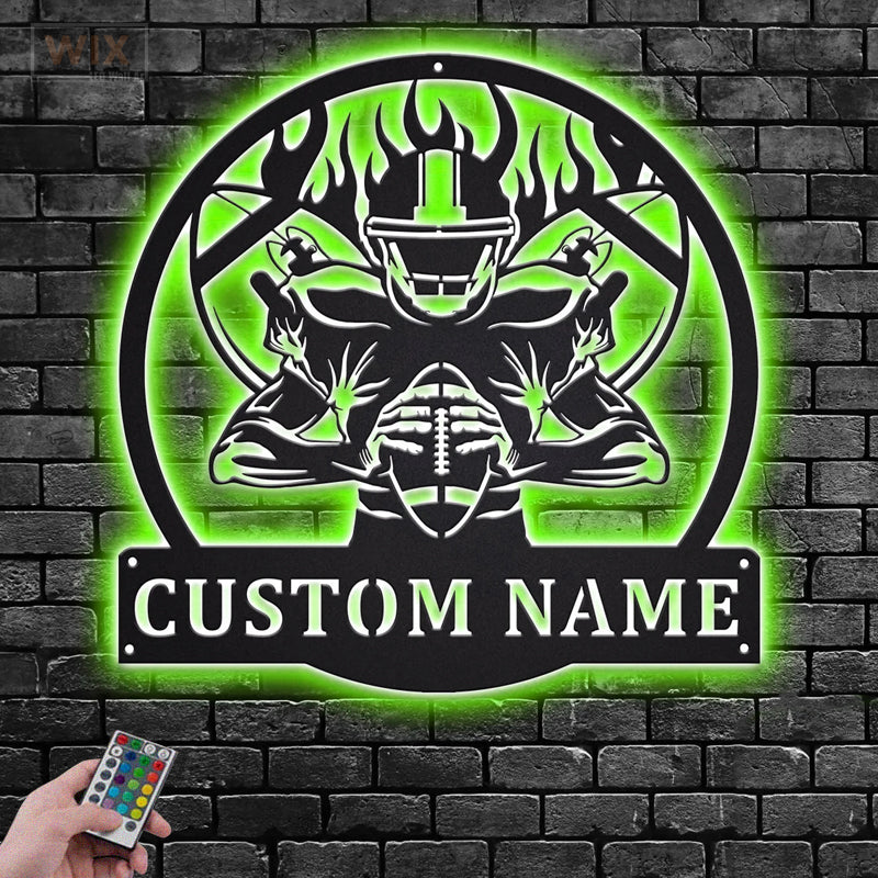 Football Led Metal Sign - Wix Decor