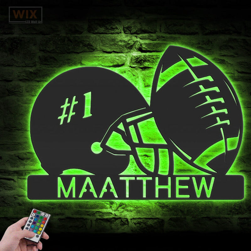 Football Led Metal Sign - Wix Decor
