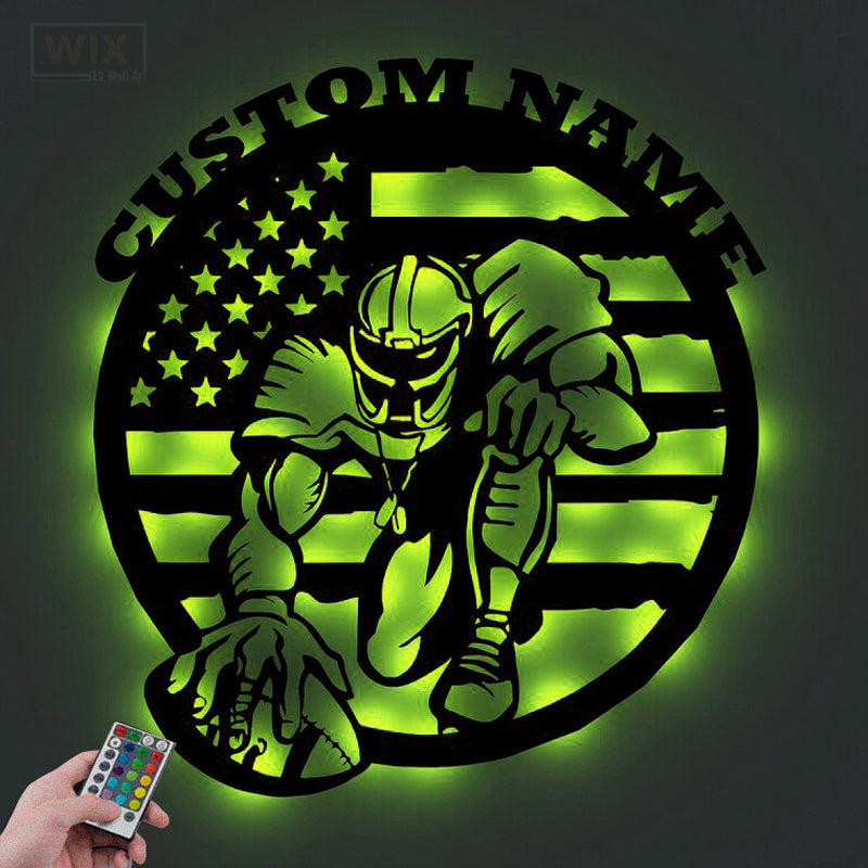 Football Led Metal Sign - Wix Decor