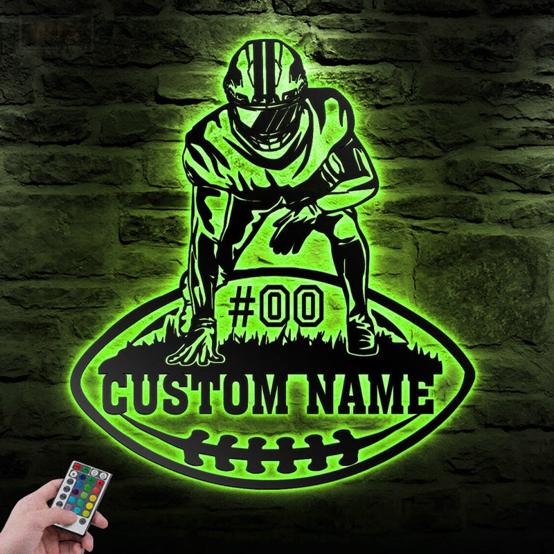 Football Led Metal Sign - Wix Decor