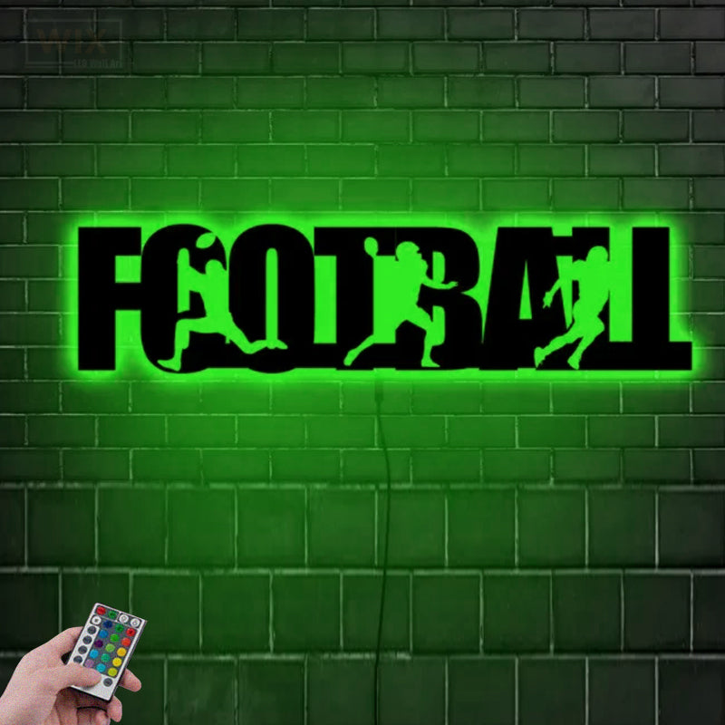 Football Led Metal Sign - Wix Decor
