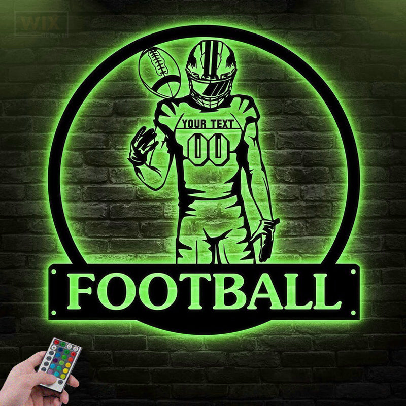 Football Led Metal Sign - Wix Decor