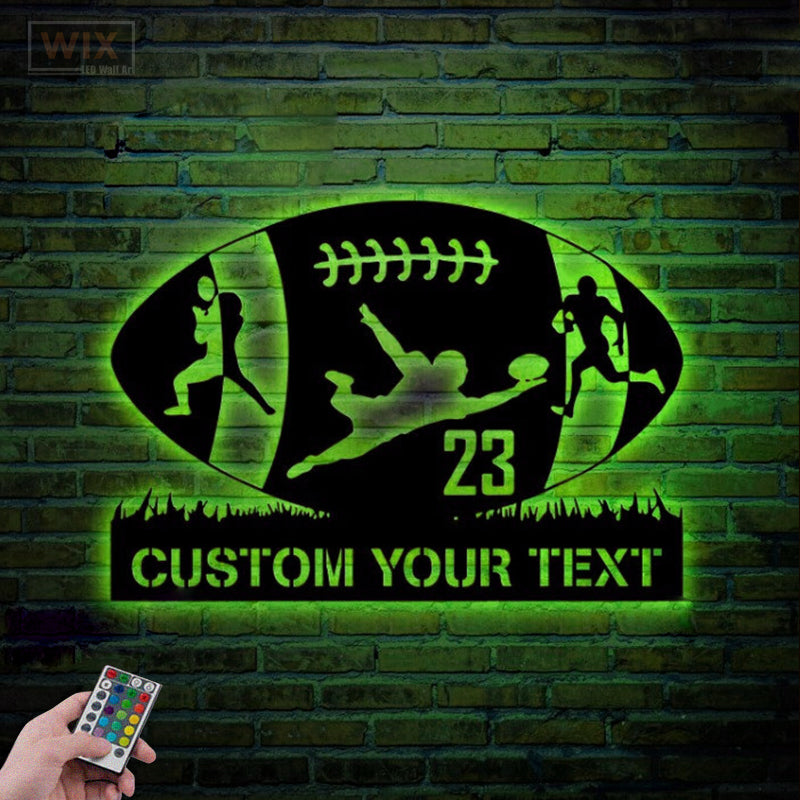 Football Led Metal Sign - Wix Decor