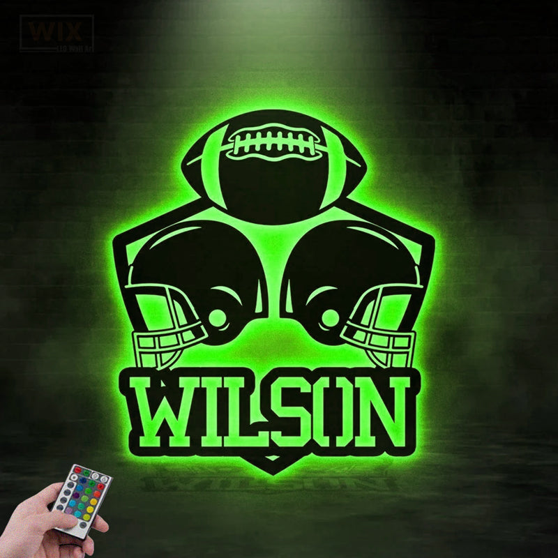 Football Led Metal Sign - Wix Decor