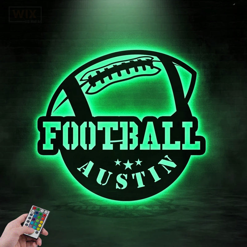 Football Led Metal Sign - Wix Decor