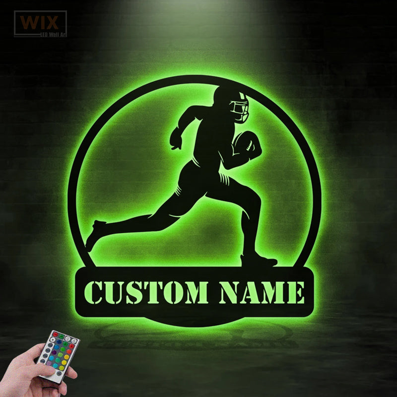 Football Led Metal Sign - Wix Decor