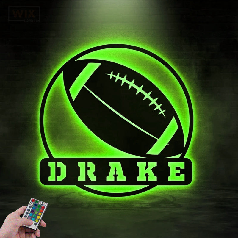 Football Led Metal Sign - Wix Decor