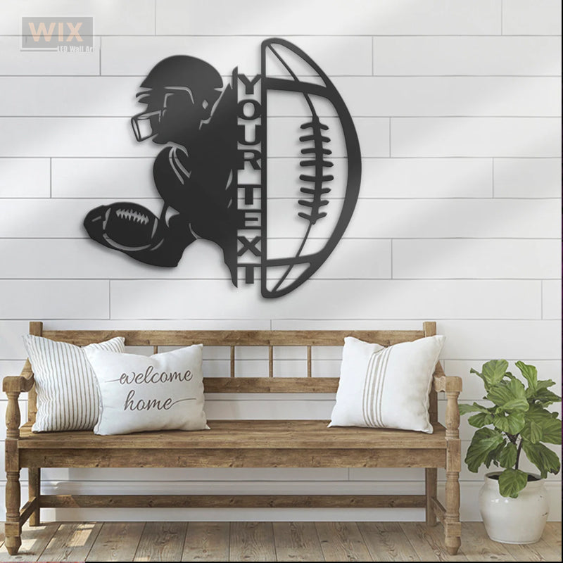 Football Led Metal Sign - Wix Decor
