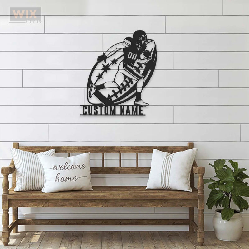 Football Led Metal Sign - Wix Decor