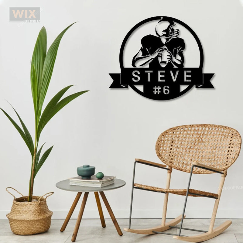 Football Led Metal Sign - Wix Decor
