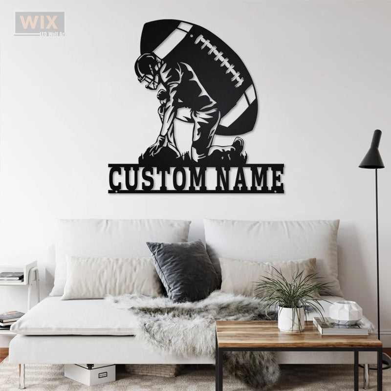 Football Led Metal Sign - Wix Decor