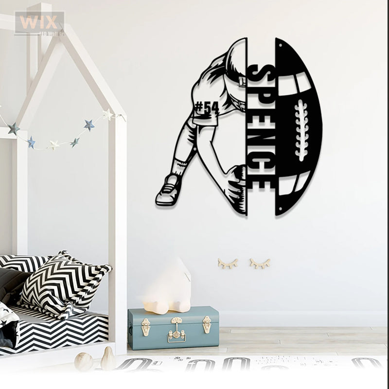 Football Led Metal Sign - Wix Decor