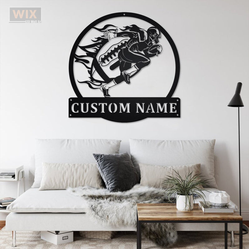 Football Led Metal Sign - Wix Decor