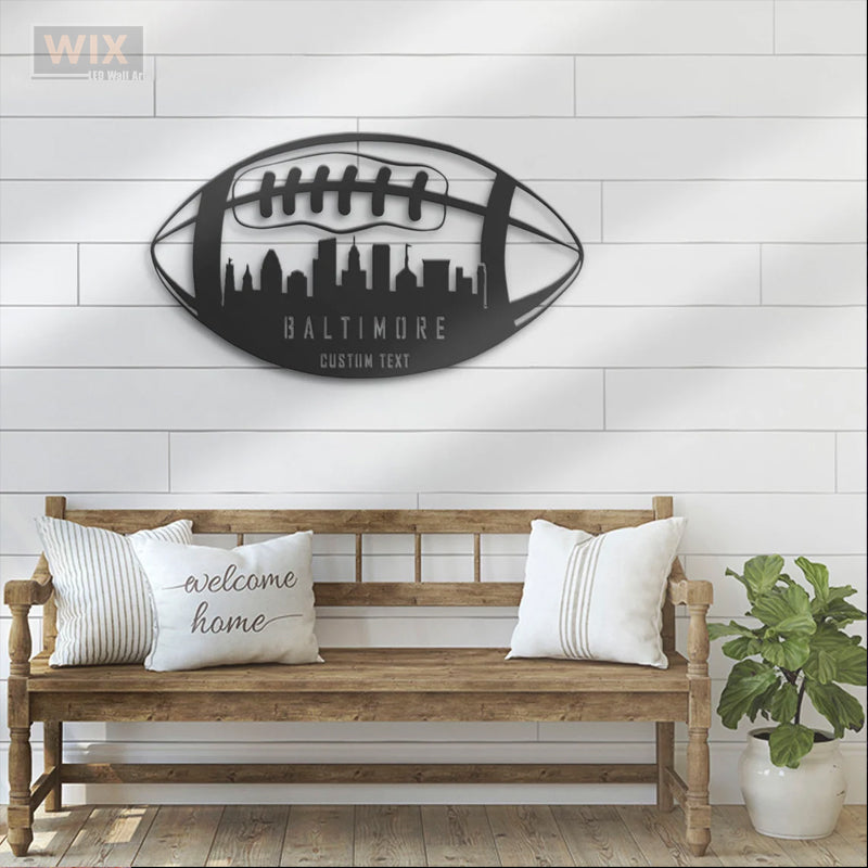 Football Led Metal Sign - Wix Decor