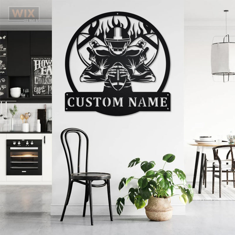 Football Led Metal Sign - Wix Decor