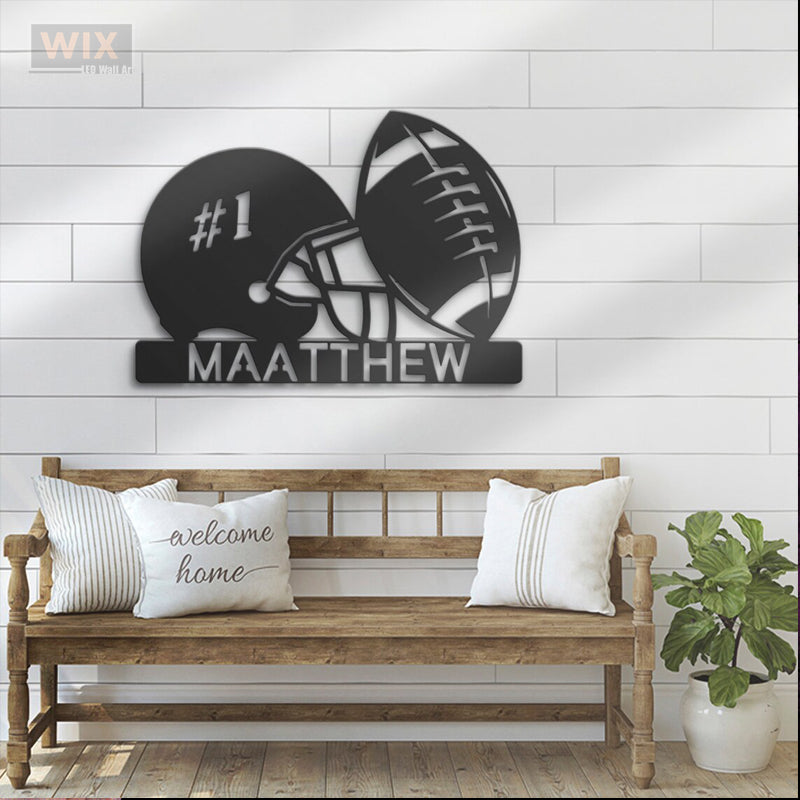 Football Led Metal Sign - Wix Decor