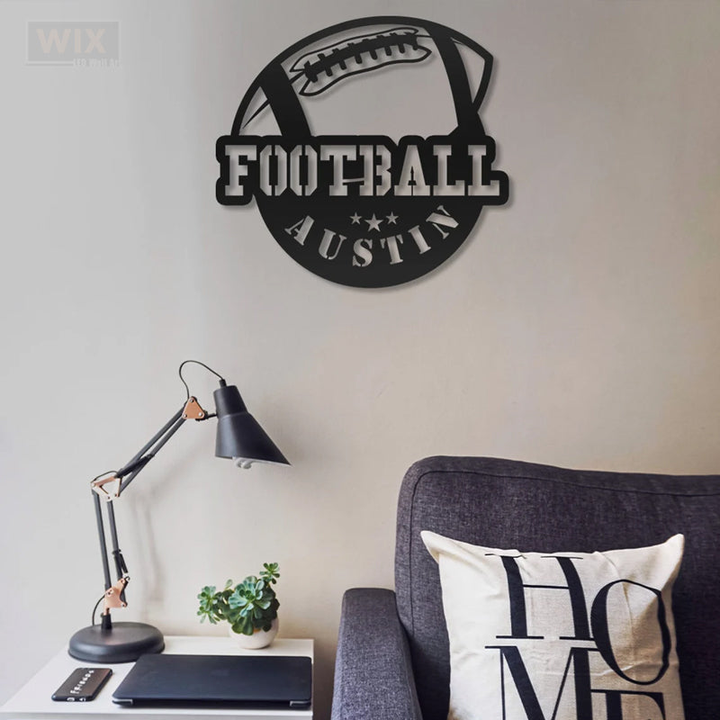 Football Led Metal Sign - Wix Decor