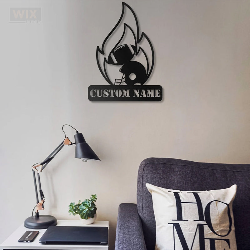 Football Led Metal Sign - Wix Decor