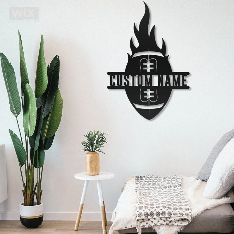 Football Led Metal Sign - Wix Decor