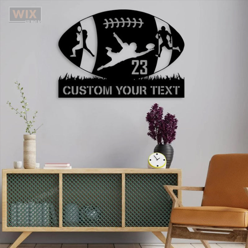 Football Led Metal Sign - Wix Decor