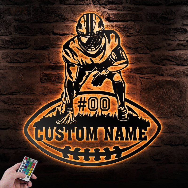 Football Led Metal Sign - Wix Decor