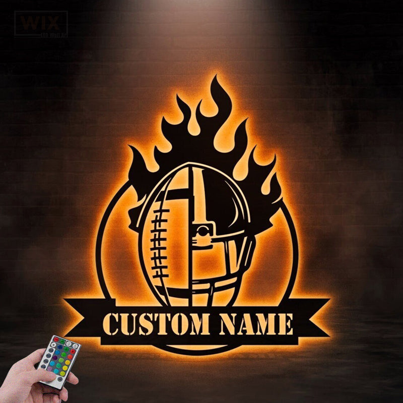 Football Led Metal Sign - Wix Decor
