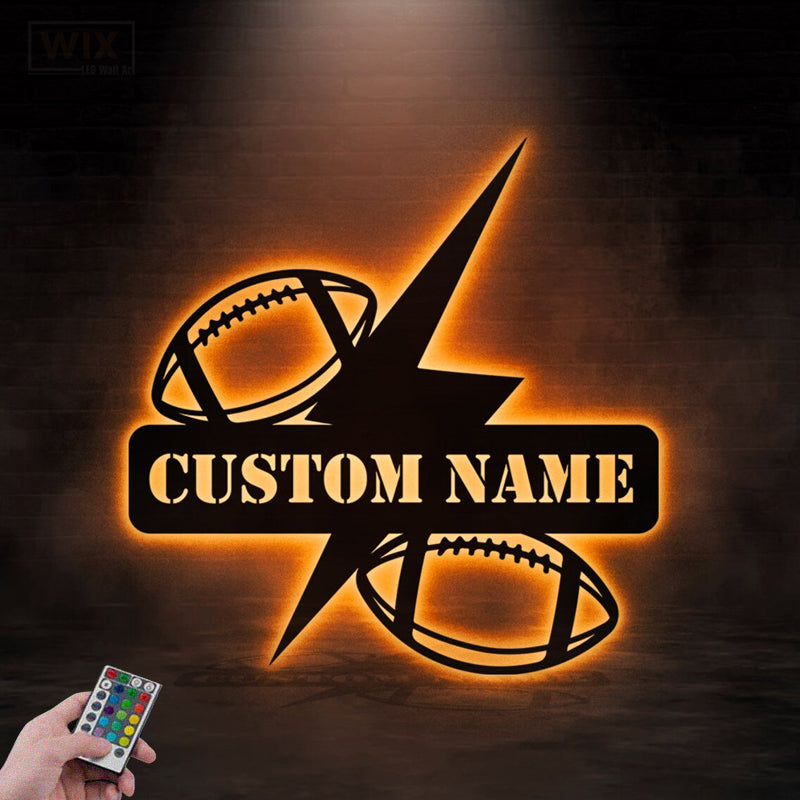 Football Led Metal Sign - Wix Decor