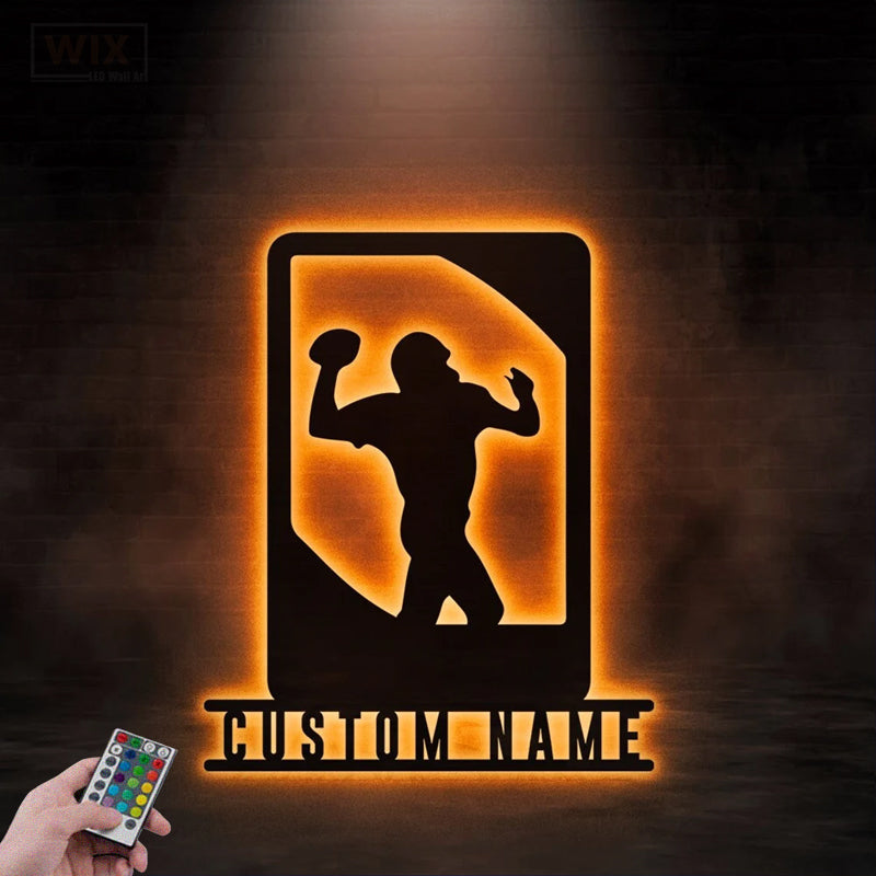 Football Led Metal Sign - Wix Decor