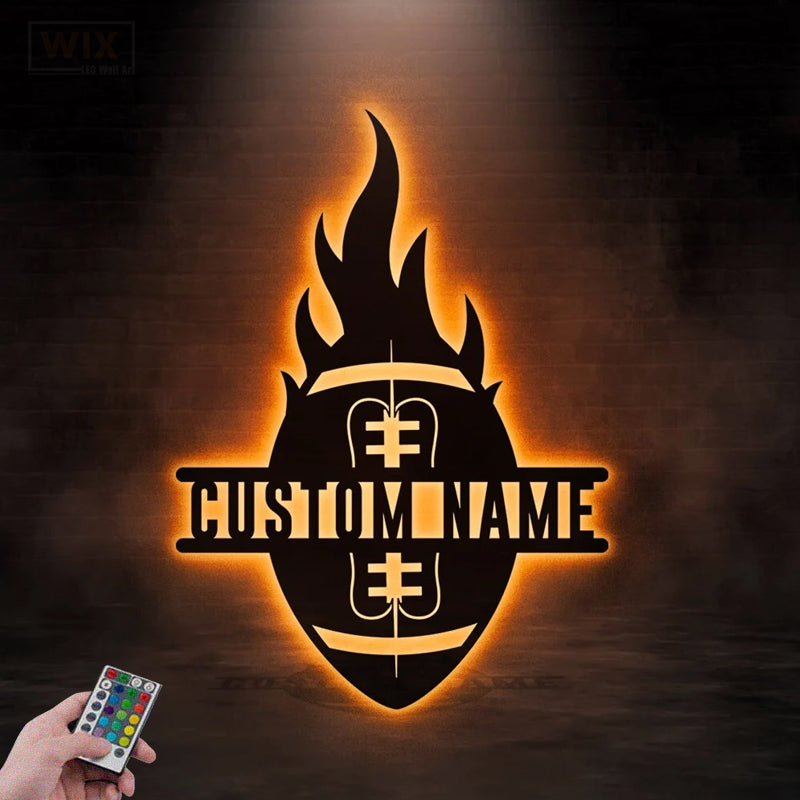 Football Led Metal Sign - Wix Decor